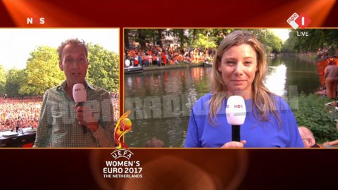 Studio Sport • Huldiging EK Vrouwenvoetbal • verslaggever • Marjolein Hogervorst • Gert van 't Hof